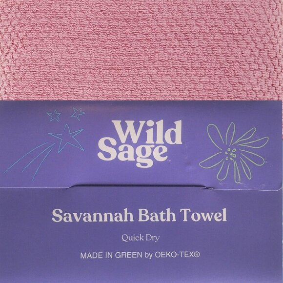 3-pc MAUVE Wild Sage Savannah Quick Dry 90% Cotton Towel Set BATH + HAND + WASH - Picture 2 of 11